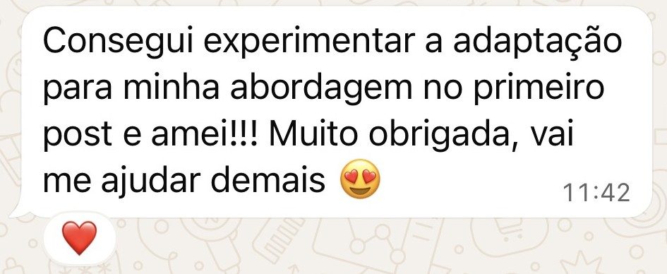 Depoimento — conteúdo de muita qualidade